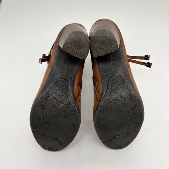 Pikolinos Verona‎ Tassle Ankle Boots Size 6 Brown Cuero Leather Strap Buckle - Picture 6 of 6